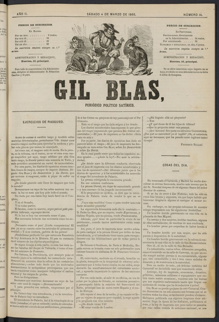 Miniatura de Gil Blas del 4 de marzo de 1865, nº 14