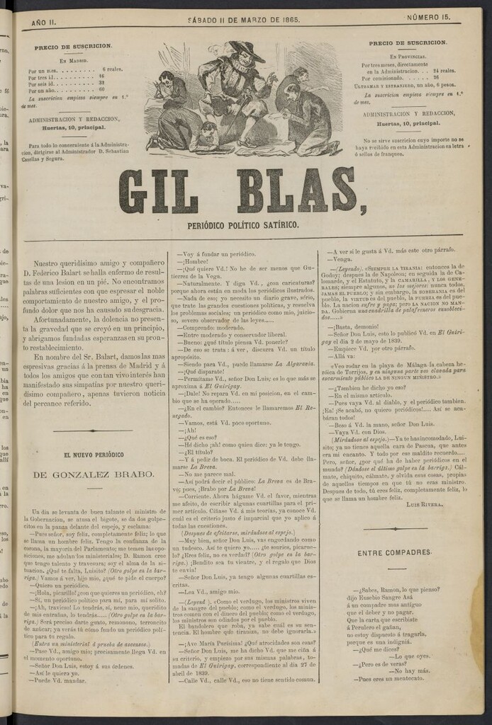 Miniatura de Gil Blas del 11 de marzo de 1865, nº 15