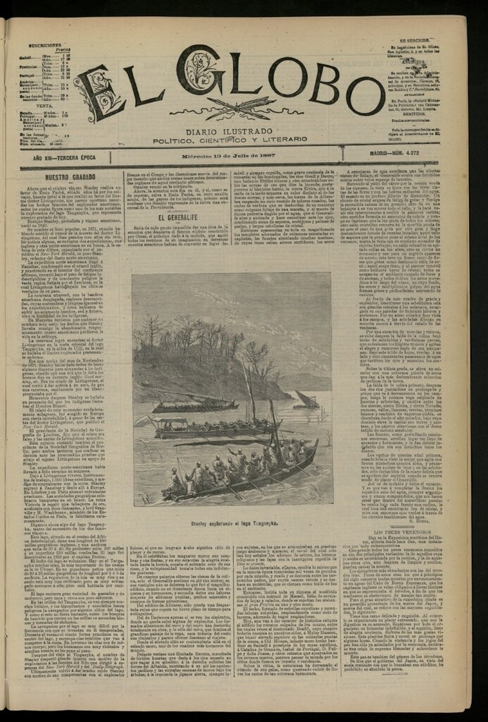 Miniatura de El Globo : diario ilustrado del 13 de julio de 1887, nº 4272
