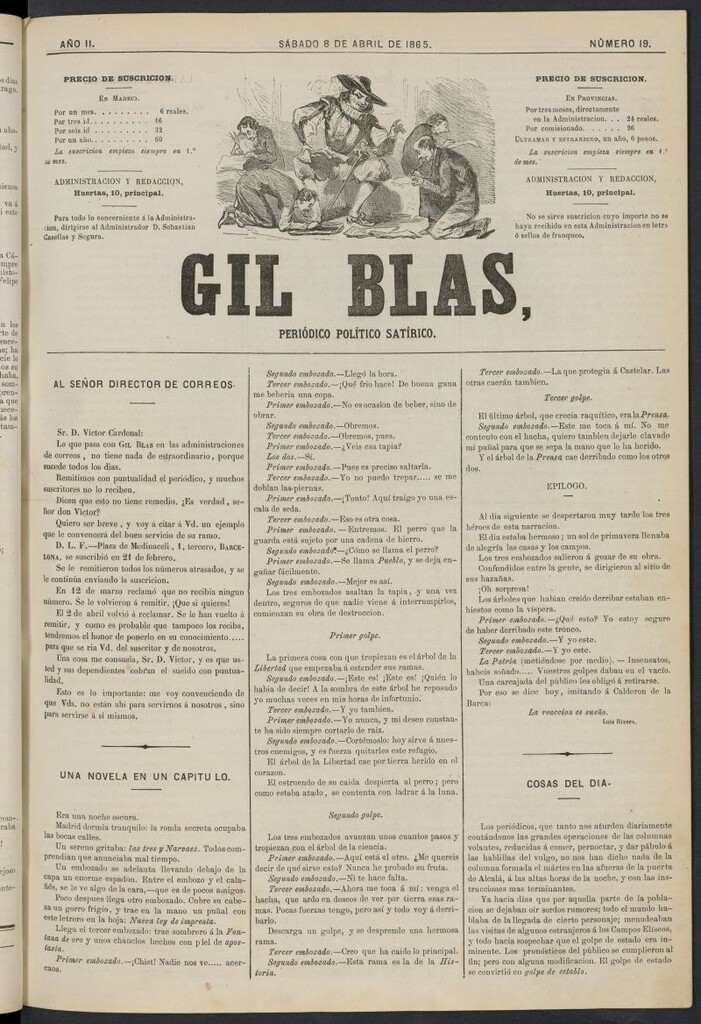 Miniatura de Gil Blas del 8 de abril de 1865, nº 19