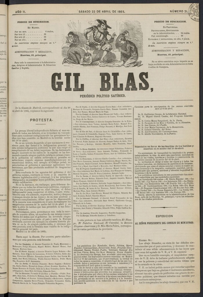 Miniatura de Gil Blas del 22 de abril de 1865, nº 21
