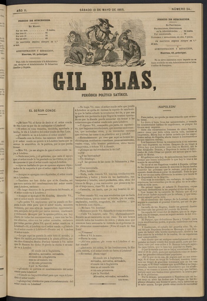 Miniatura de Gil Blas del 13 de mayo de 1865, nº 24