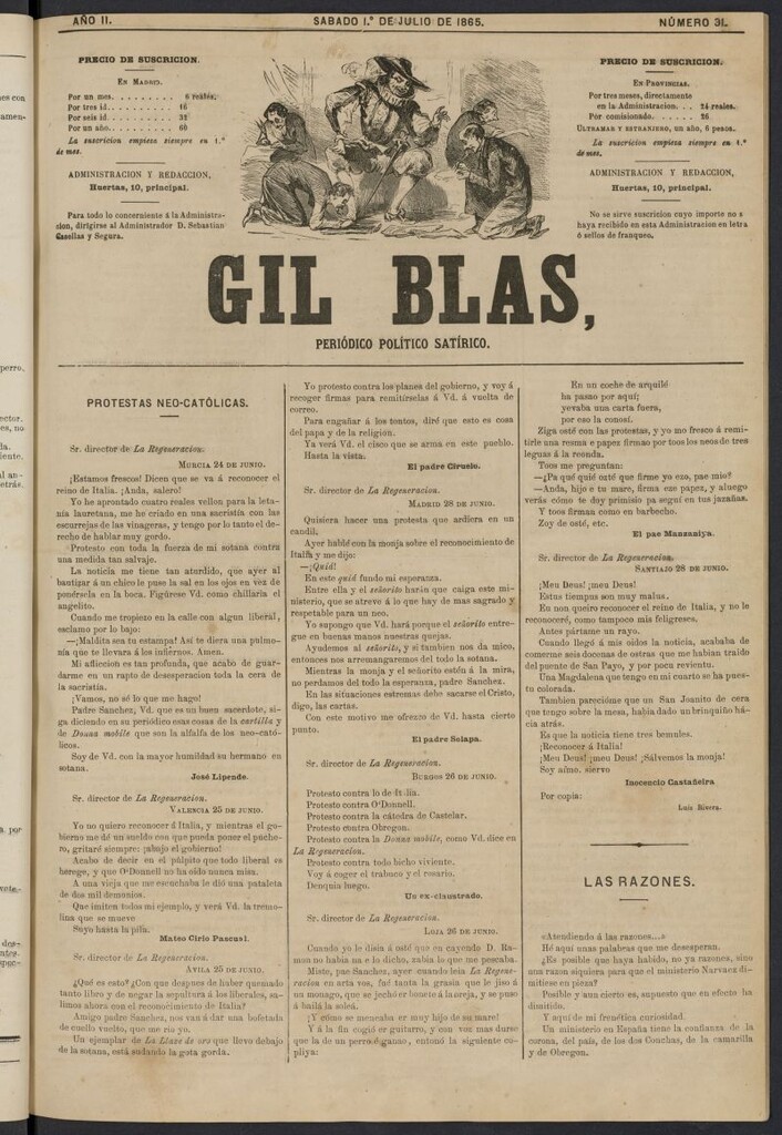 Miniatura de Gil Blas del 1 de julio de 1865, nº 31