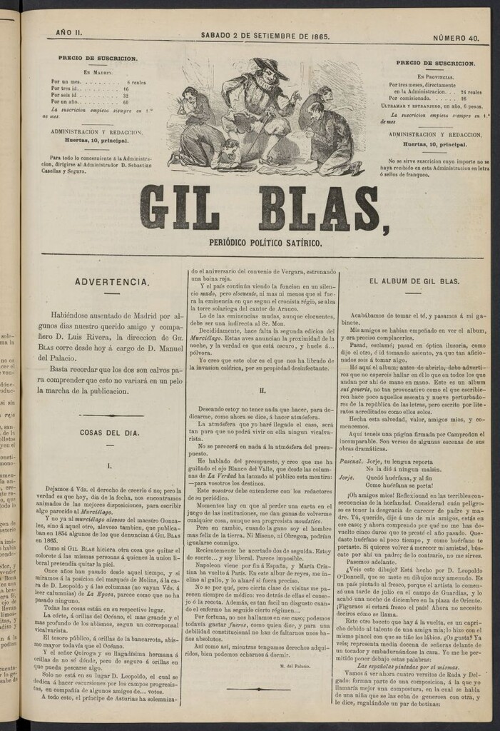 Miniatura de Gil Blas del 2 de septiembre de 1865, nº 40