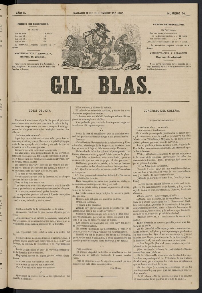 Miniatura de Gil Blas del 9 de diciembre de 1865, nº 54