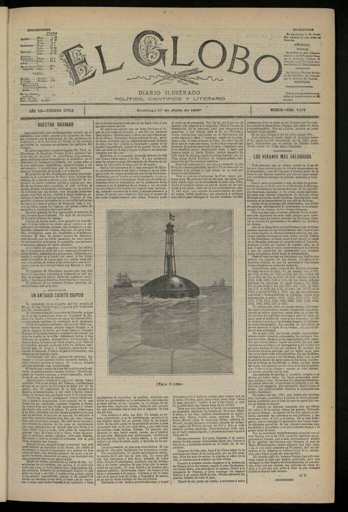 Miniatura de El Globo : diario ilustrado del 17 de julio de 1887, nº 4276