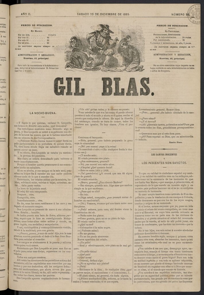 Miniatura de Gil Blas del 23 de diciembre de 1865, nº 56