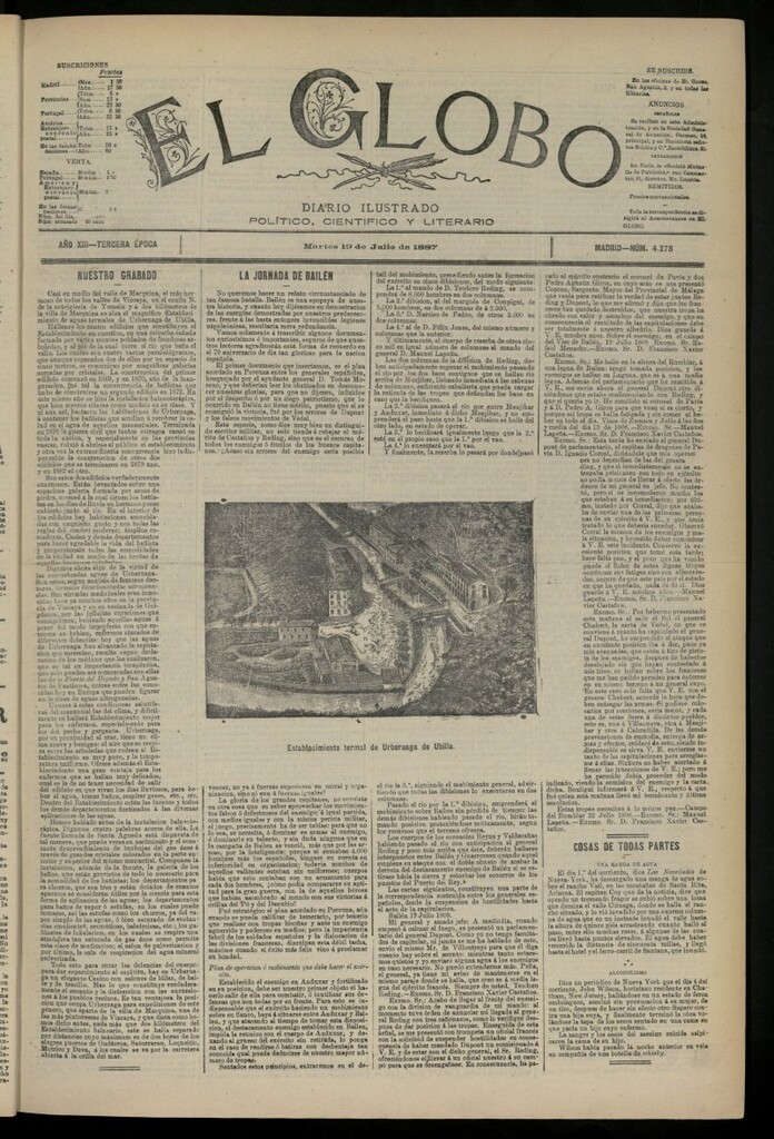 Miniatura de El Globo : diario ilustrado del 19 de julio de 1887, nº 4278