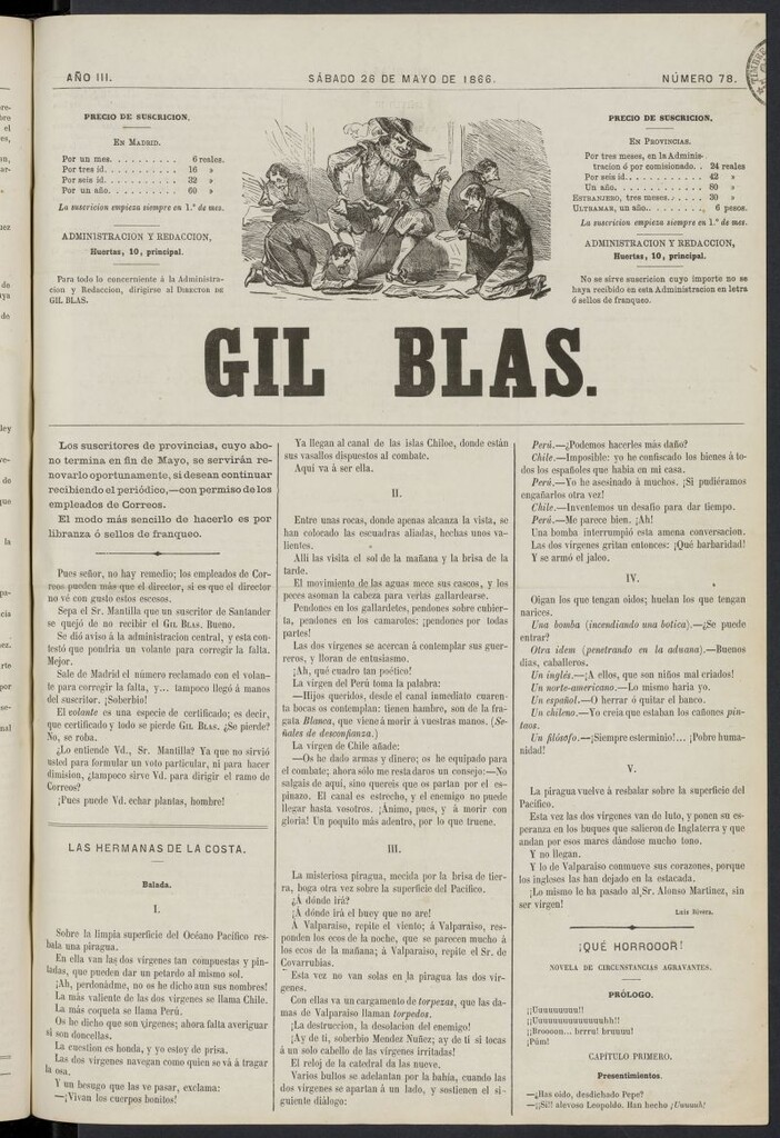 Miniatura de Gil Blas del 26 de mayo de 1866, nº 78