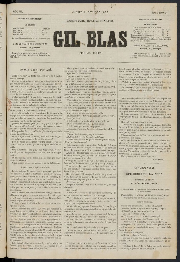 Miniatura de Gil Blas del 11 de octubre de 1866, nº 3
