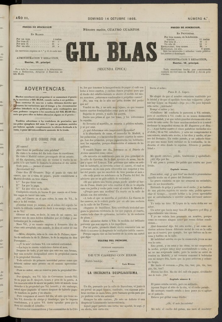 Miniatura de Gil Blas del 14 de octubre de 1866, nº 4