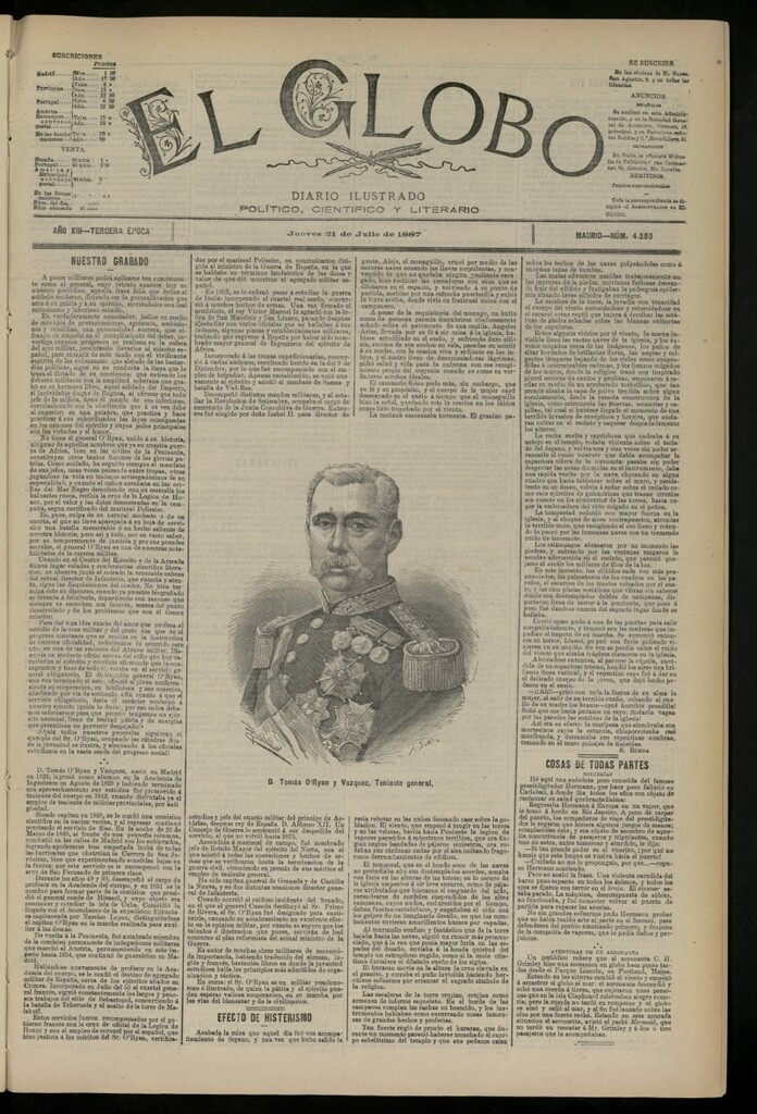 Miniatura de El Globo : diario ilustrado del 21 de julio de 1887, nº 4280