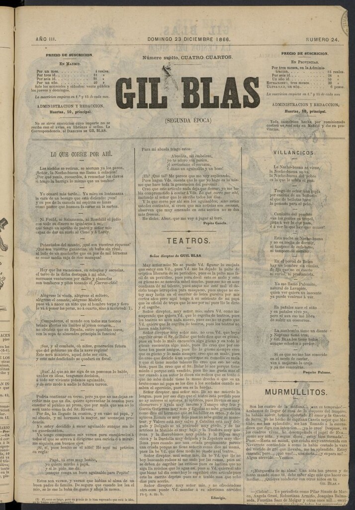 Miniatura de Gil Blas del 23 de diciembre de 1866, nº 24