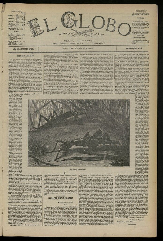 Miniatura de El Globo : diario ilustrado del 22 de julio de 1887, nº 4281