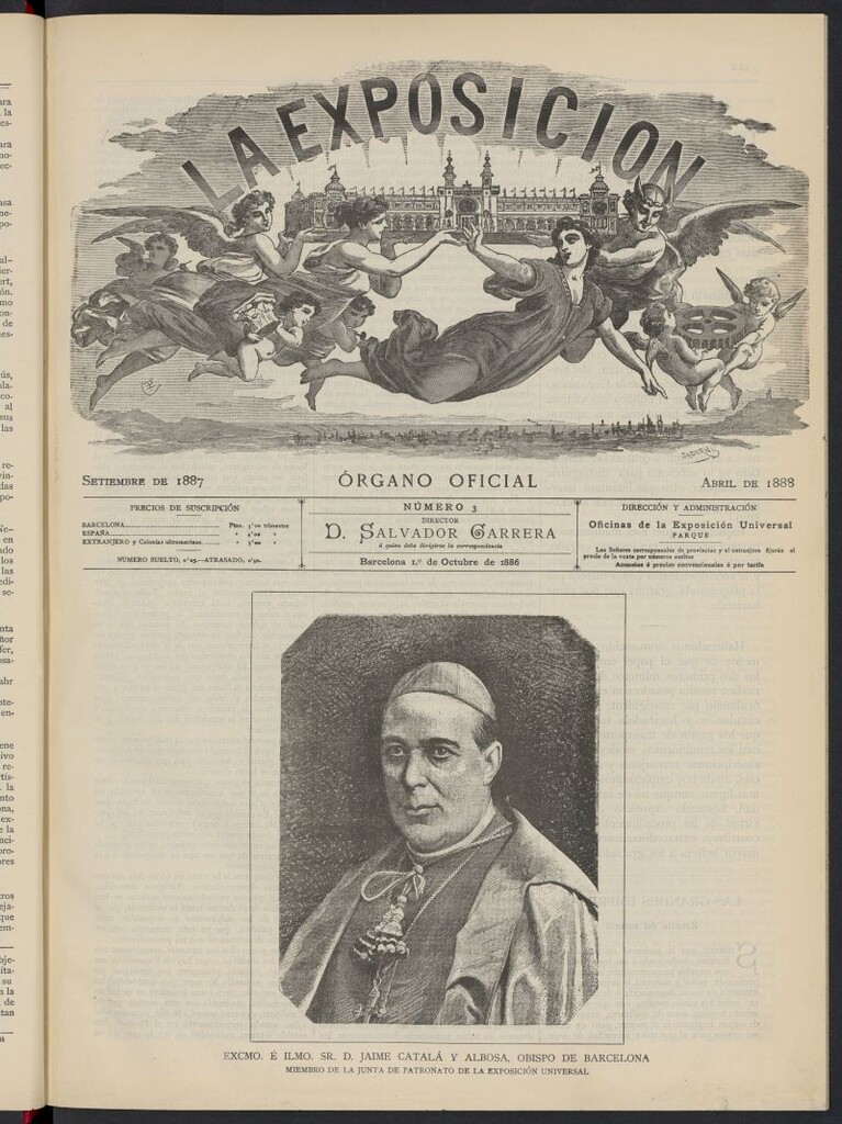 Miniatura de La Exposición: órgano oficial de la Exposición Universal de Barcelona del 1 de octubre de 1886, nº 3