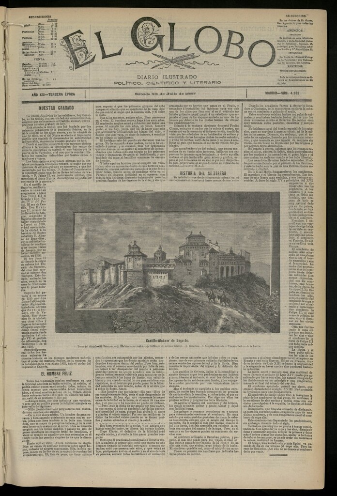 Miniatura de El Globo : diario ilustrado del 23 de julio de 1887, nº 4282