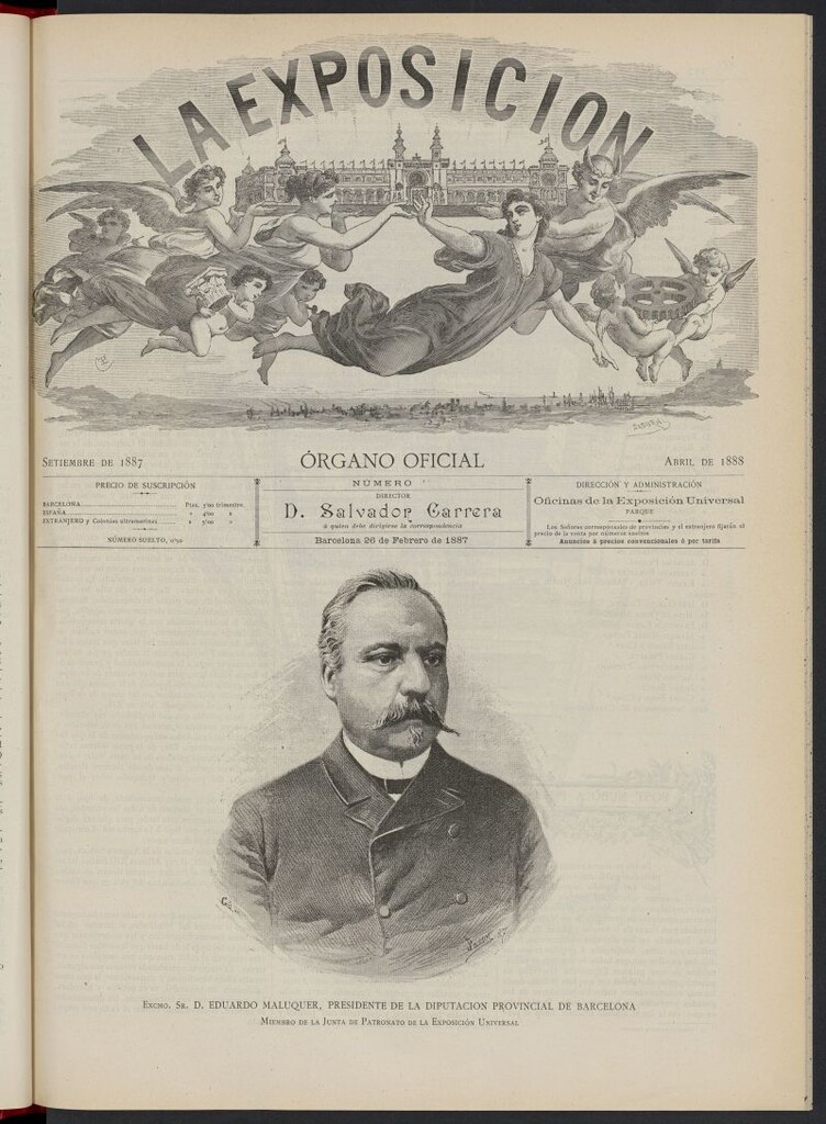 Miniatura de La Exposición: órgano oficial de la Exposición Universal de Barcelona del 26 de febrero de 1887, nº 16
