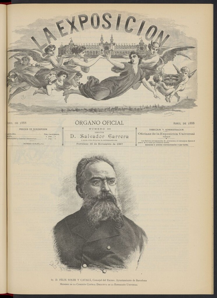 Miniatura de La Exposición: órgano oficial de la Exposición Universal de Barcelona del 30 de noviembre de 1887, nº 36