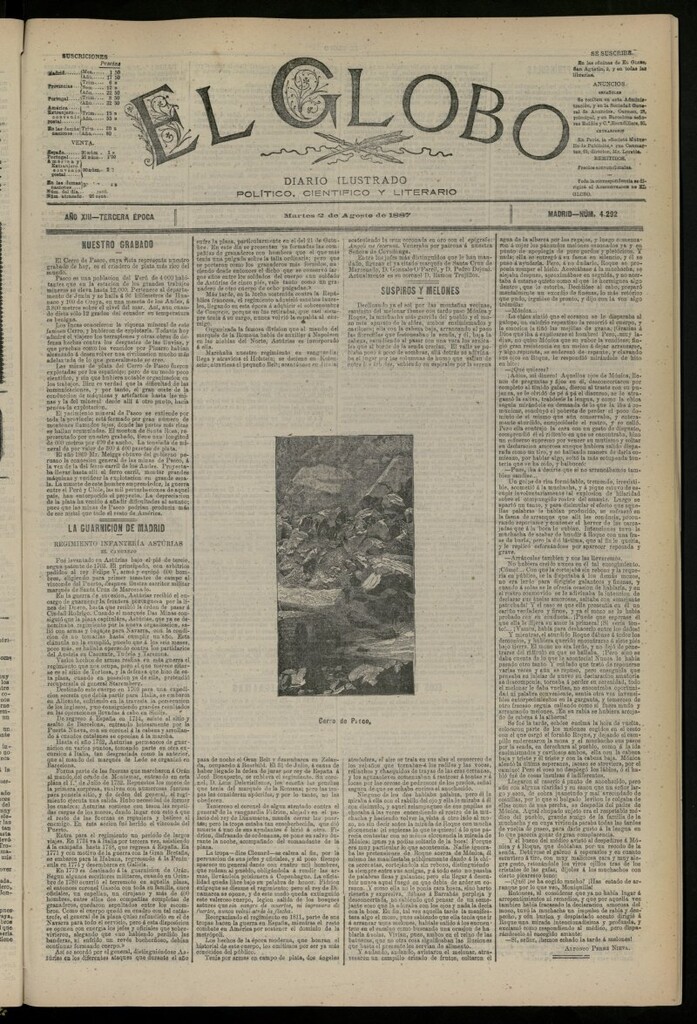 Miniatura de El Globo : diario ilustrado del 2 de agosto de 1887, nº 4292