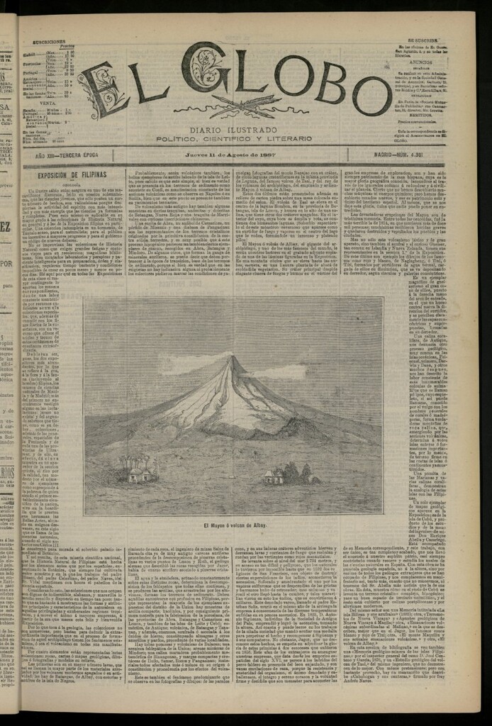 Miniatura de El Globo : diario ilustrado del 11 de agosto de 1887, nº 4301