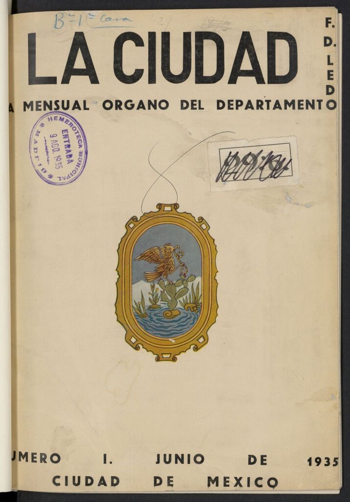 Miniatura de La Ciudad: revista mensual. Organo del Departamento del Distrito Federal de junio de 1935