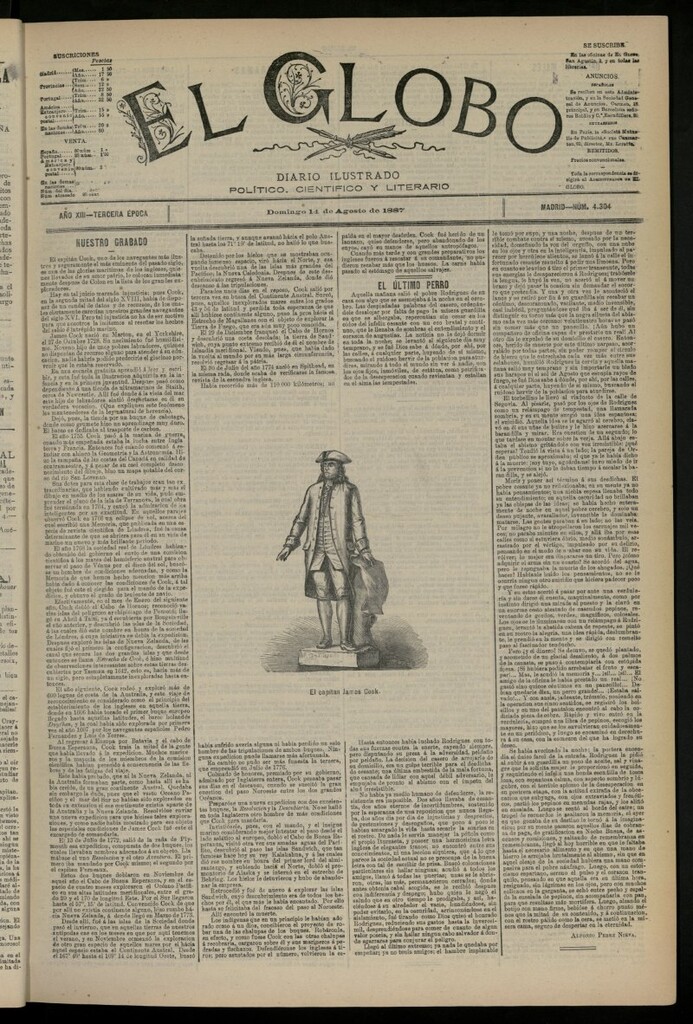 Miniatura de El Globo : diario ilustrado del 14 de agosto de 1887, nº 4304