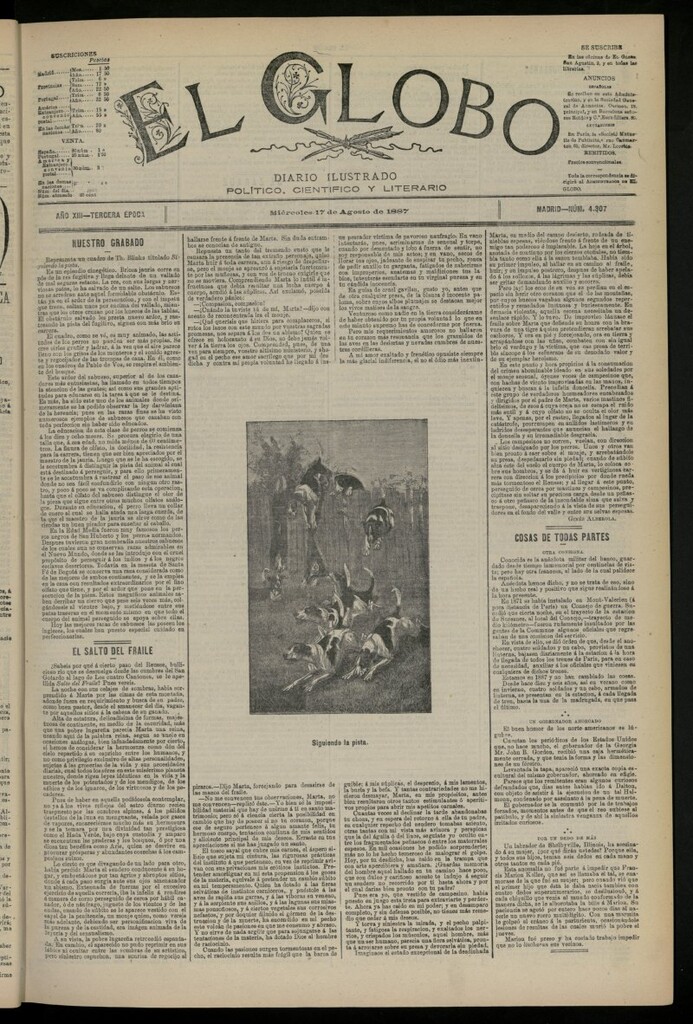Miniatura de El Globo : diario ilustrado del 17 de agosto de 1887, nº 4307