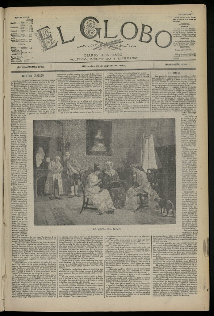 Miniatura de El Globo : diario ilustrado del 24 de agosto de 1887, nº 4314