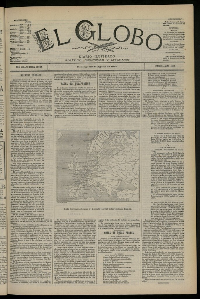 Miniatura de El Globo : diario ilustrado del 28 de agosto de 1887, nº 4318