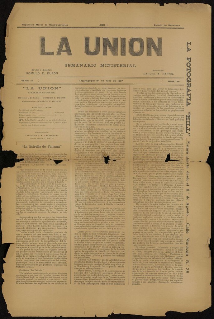 Miniatura de La Unión: Semanario ministerial del 24 de julio de 1897, nº 36