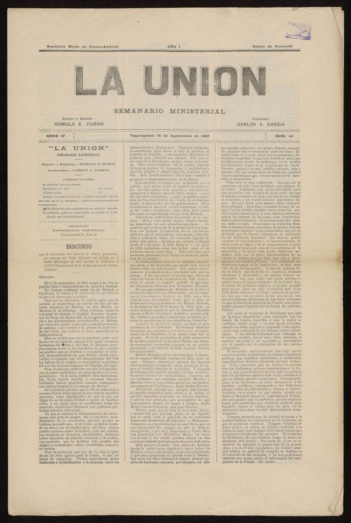 Miniatura de La Unión: Semanario ministerial del 18 de septiembre de 1897, nº 44