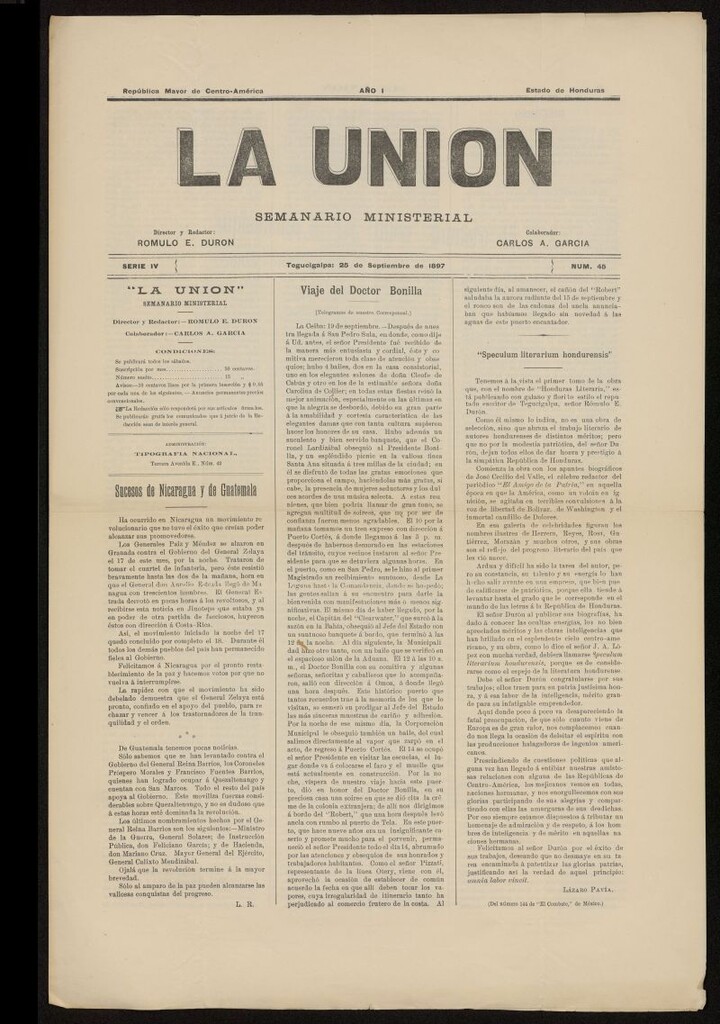 Miniatura de La Unión: Semanario ministerial del 25 de septiembre de 1897, nº 45
