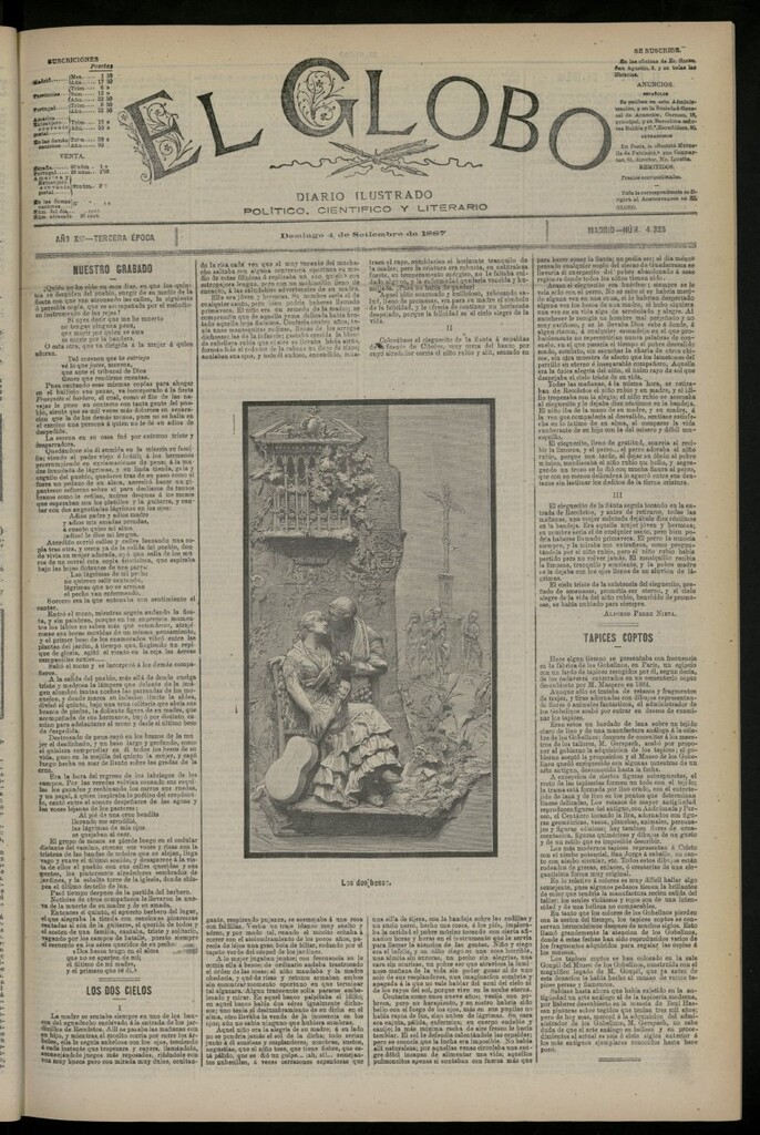 Miniatura de El Globo : diario ilustrado del 4 de septiembre de 1887, nº 4325