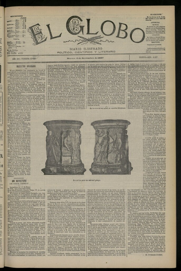 Miniatura de El Globo : diario ilustrado del 6 de septiembre de 1887, nº 4327