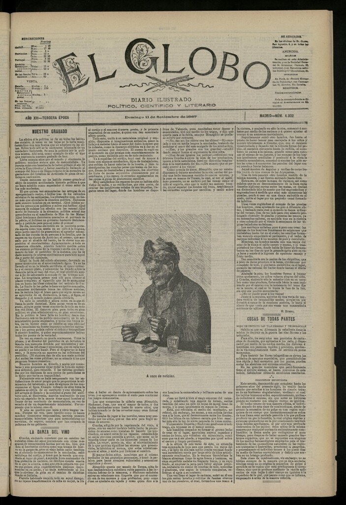 Miniatura de El Globo : diario ilustrado del 11 de septiembre de 1887, nº 4332