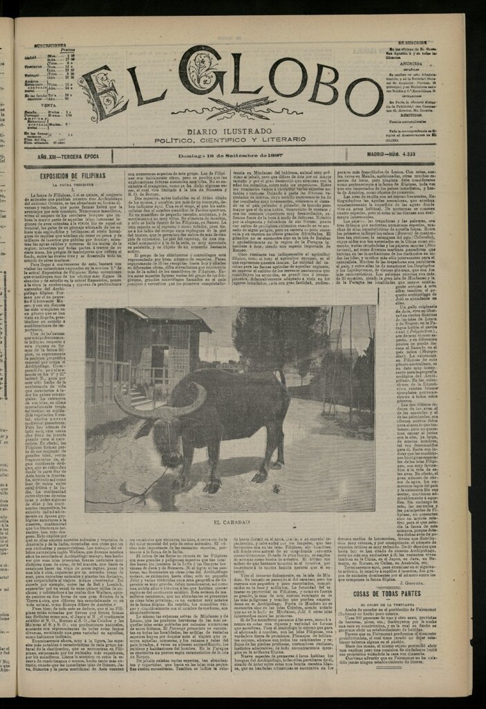 Miniatura de El Globo : diario ilustrado del 18 de septiembre de 1887, nº 4339