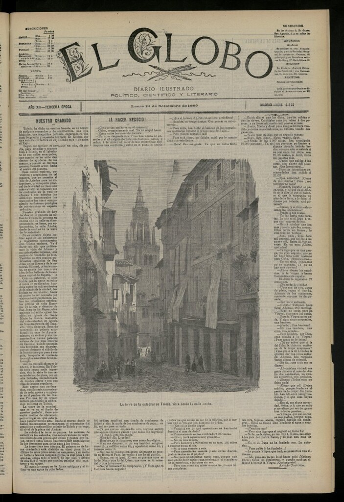 Miniatura de El Globo : diario ilustrado del 19 de septiembre de 1887, nº 4340