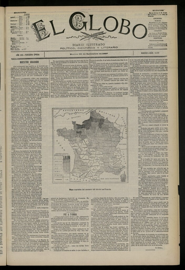 Miniatura de El Globo : diario ilustrado del 20 de septiembre de 1887, nº 4341