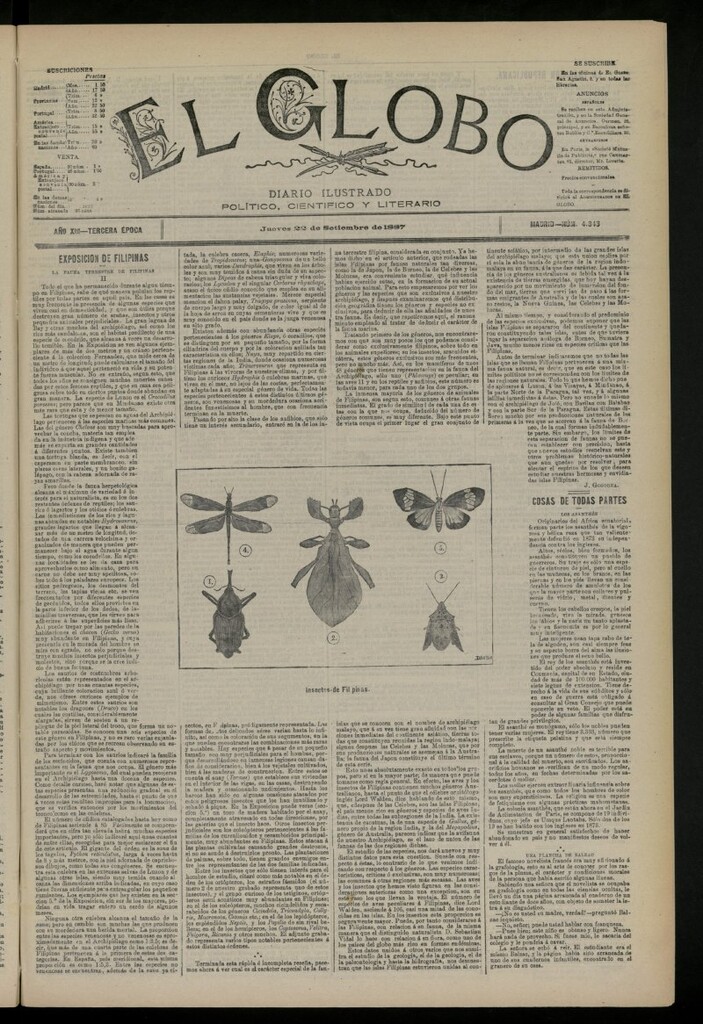 Miniatura de El Globo : diario ilustrado del 22 de septiembre de 1887, nº 4343
