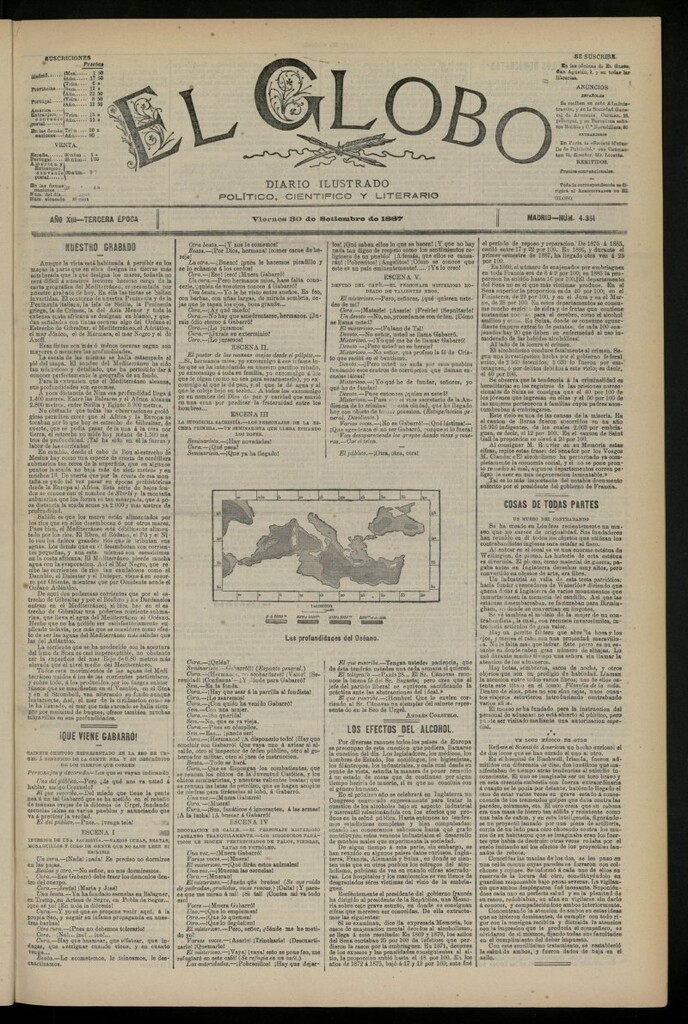 Miniatura de El Globo : diario ilustrado del 30 de septiembre de 1887, nº 4351