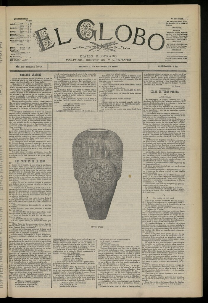 Miniatura de El Globo : diario ilustrado del 4 de octubre de 1887, nº 4355