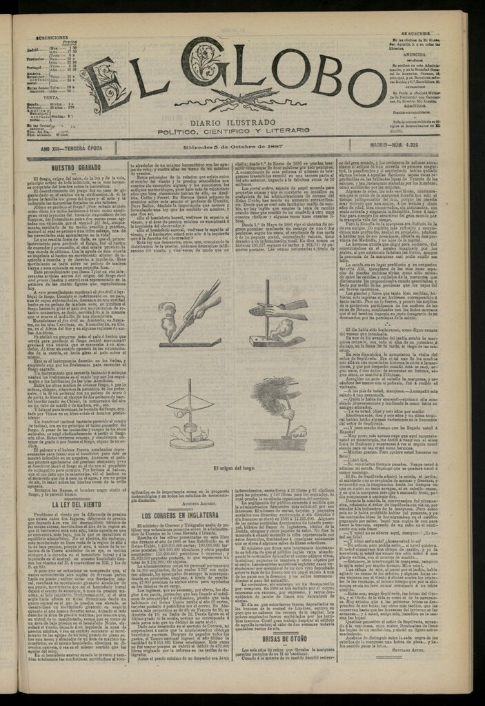 Miniatura de El Globo : diario ilustrado del 5 de octubre de 1887, nº 4356