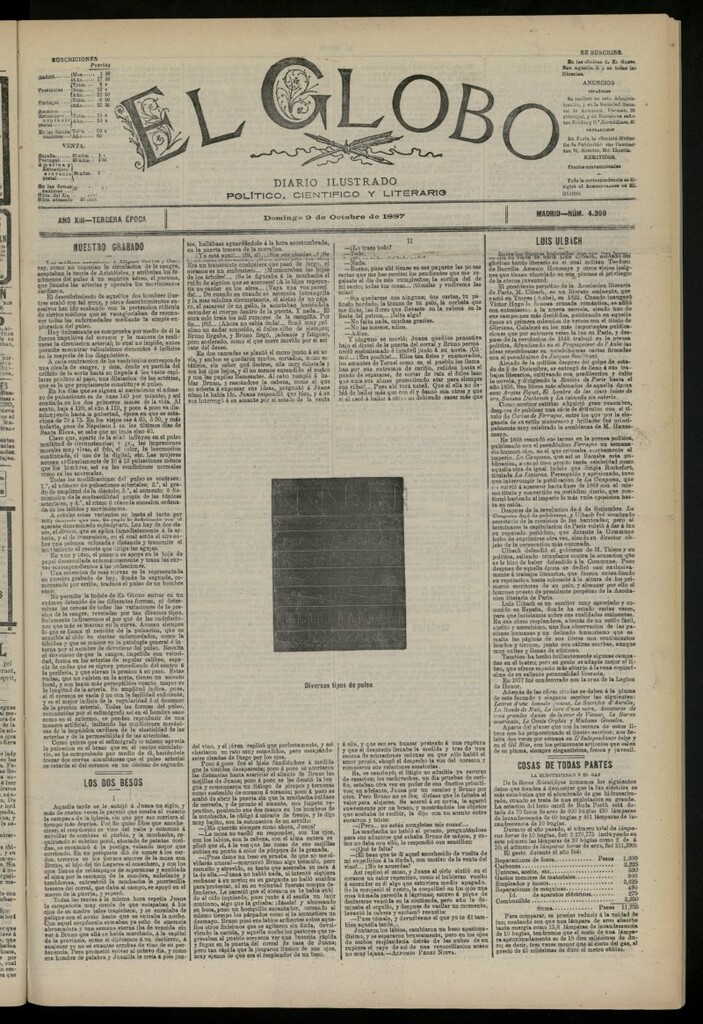 Miniatura de El Globo : diario ilustrado del 9 de octubre de 1887, nº 4360