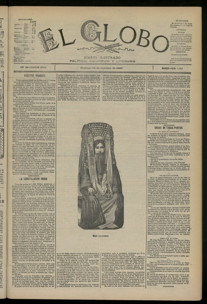 Miniatura de El Globo : diario ilustrado del 16 de octubre de 1887, nº 4367