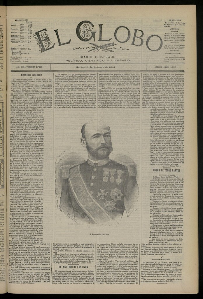 Miniatura de El Globo : diario ilustrado del 18 de octubre de 1887, nº 4369