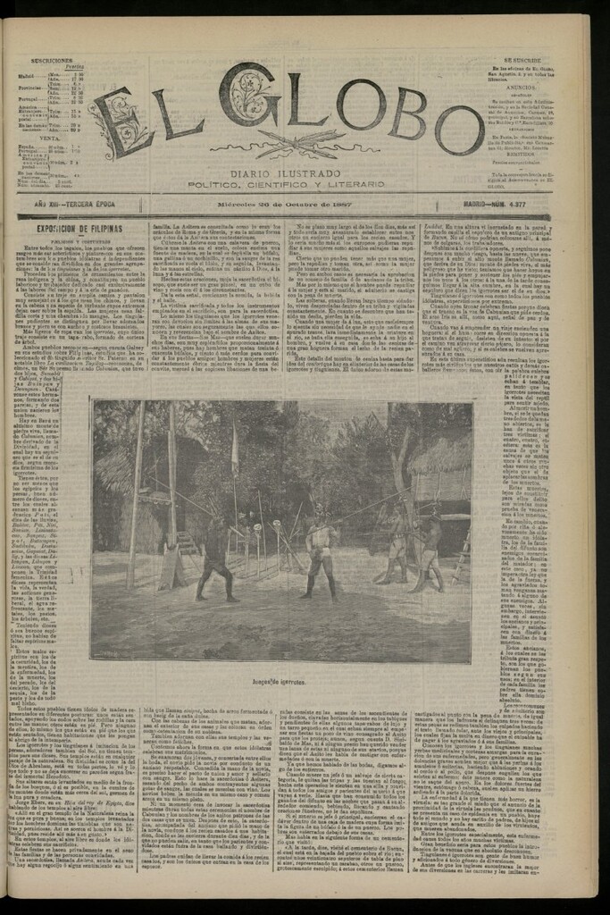 Miniatura de El Globo : diario ilustrado del 26 de octubre de 1887, nº 4377