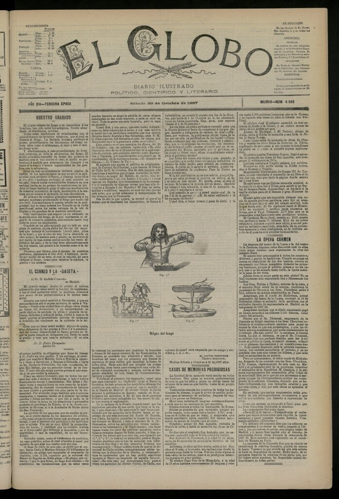 Miniatura de El Globo : diario ilustrado del 29 de octubre de 1887, nº 4380