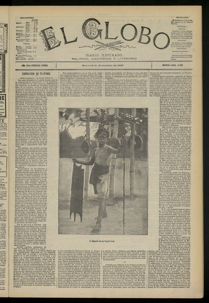 Miniatura de El Globo : diario ilustrado del 8 de noviembre de 1887, nº 4390