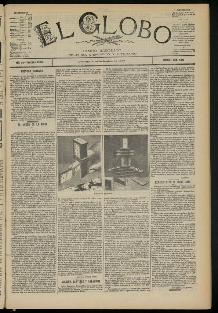 Miniatura de El Globo : diario ilustrado del 4 de diciembre de 1887, nº 4416