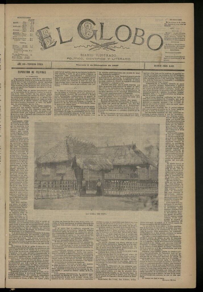 Miniatura de El Globo : diario ilustrado del 9 de diciembre de 1887, nº 4421